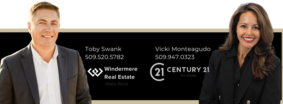 Contact footer showing Toby Swank and Vicki Monteagudo